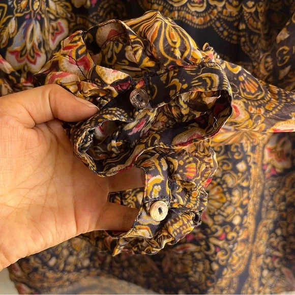 Johnny Was Jade Riley Silk Peasant Blouse S - Picture 10 of 16